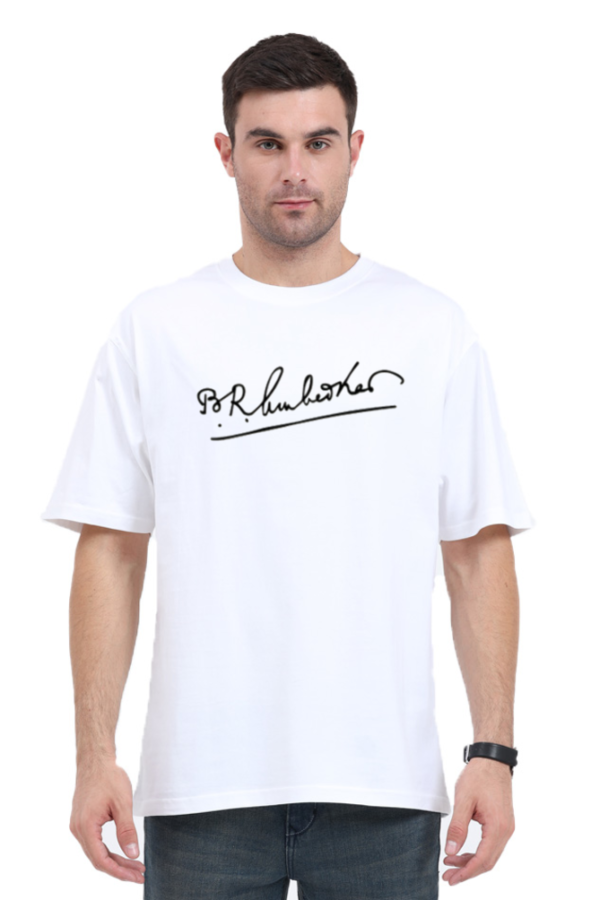 Dr. Ambedkar Signature Oversize Unisex Tshirt - Image 2