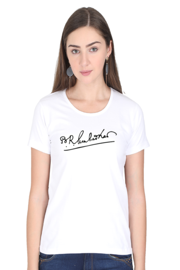 Dr Ambedkar Signature Tshirt for WOMEN