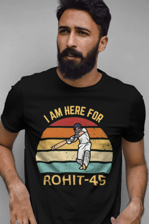 Im here for Rohit 45 Standard Tshirt for MEN - Image 2
