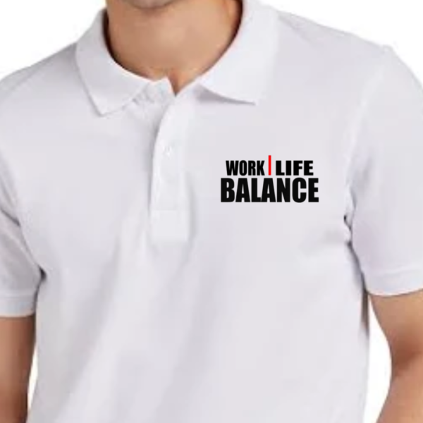 Work life balance UNISEX POLO Tshirt - Image 4