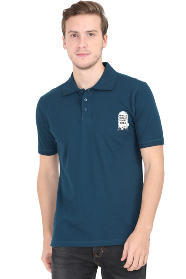 Worked really really hard UNISEX POLO Tshirt - Image 2