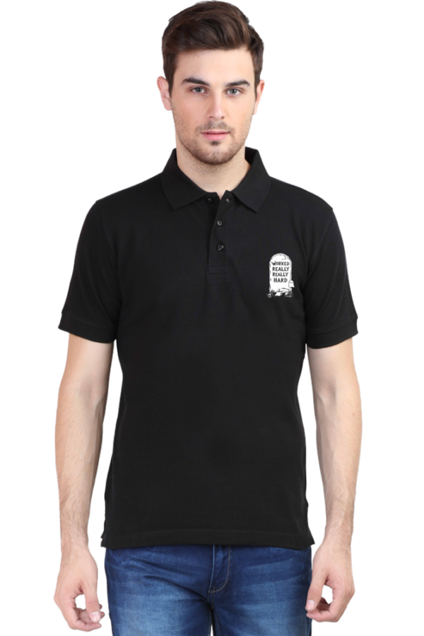Worked really really hard UNISEX POLO Tshirt - Image 4
