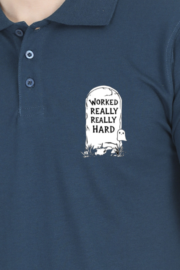 Worked really really hard UNISEX POLO Tshirt - Image 5