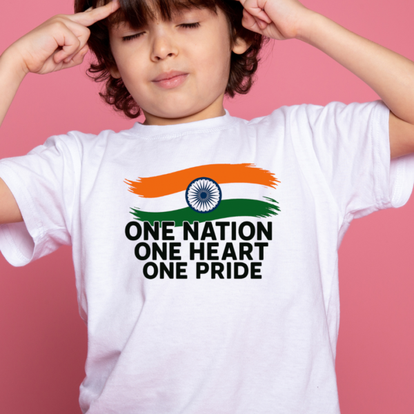 One nation one pride Crew Neck T-Shirt for kids