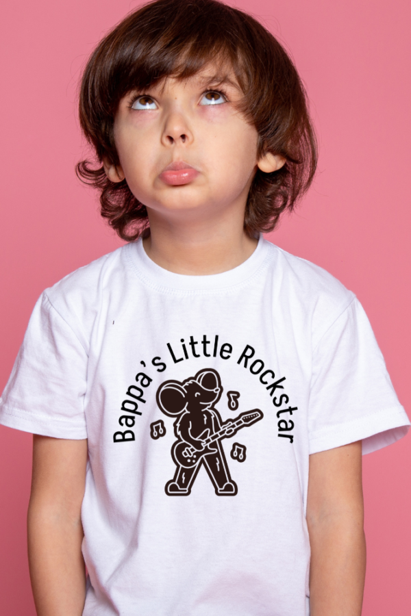 Bappa's little Rockstar Tshirt for Kids - Image 2