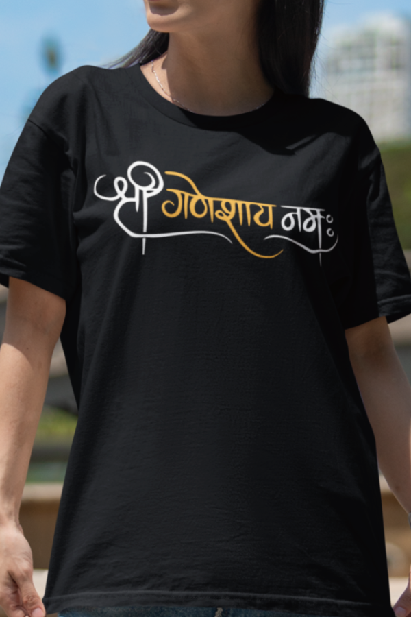 Shri ganeshay namah tshirt for woman