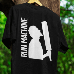 RUN MACHINE Unisex Cricket Themed Classic Crew T-Shirt