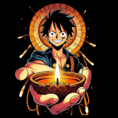 Luffy Diwali Themed Unisex tshirt