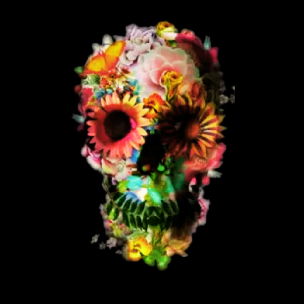 floral skull oversized tshirt