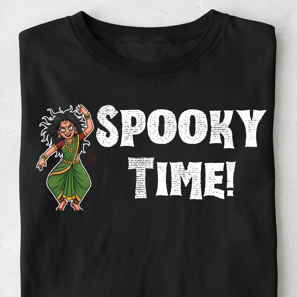 Spooky Time Desi Ghost Saree Graphic Halloween T-Shirt Spooky Time Desi Ghost Saree Graphic Halloween T-Shirt