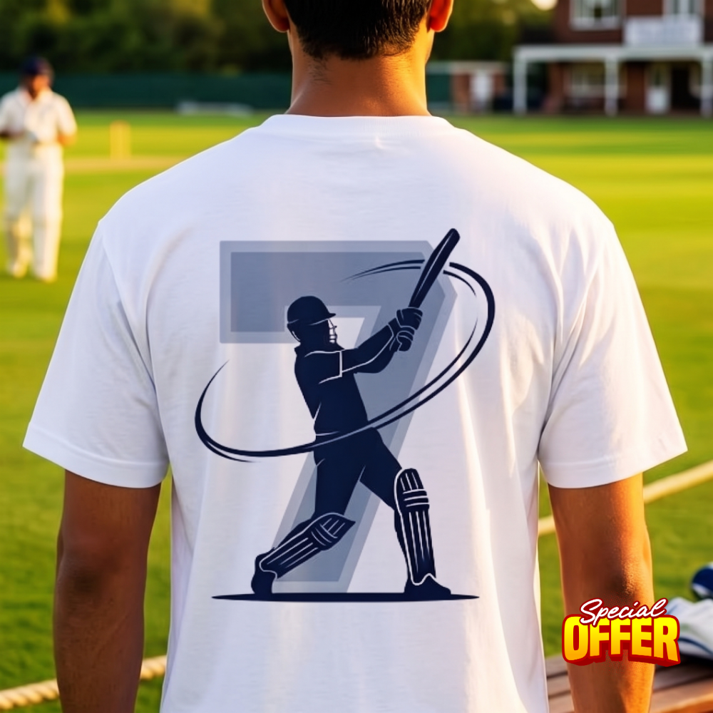 number 7 cricket t-shirt number 7 cricket t-shirt