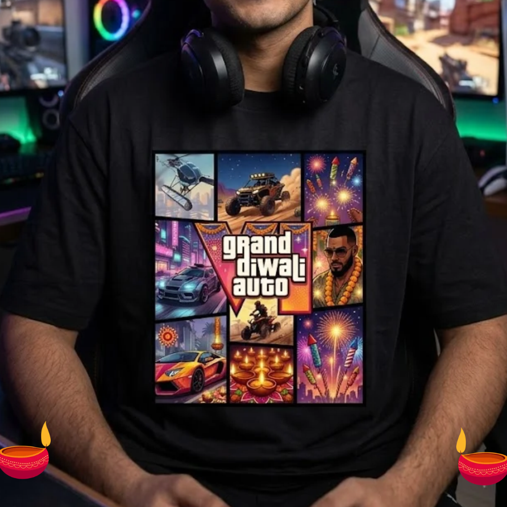 Grand Diwali Auto Oversized Gamer T-Shirt Grand Diwali Auto Oversized Gamer T-Shirt
